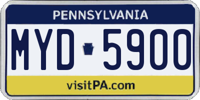 PA license plate MYD5900