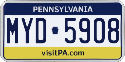 PA license plate MYD5908