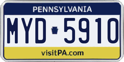 PA license plate MYD5910