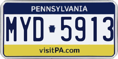 PA license plate MYD5913