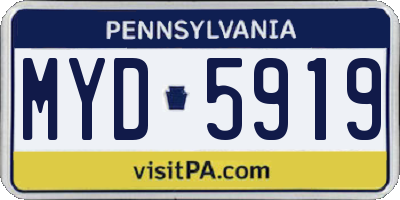 PA license plate MYD5919