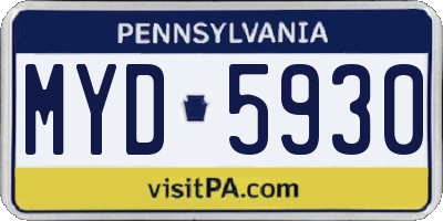 PA license plate MYD5930