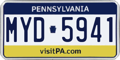 PA license plate MYD5941