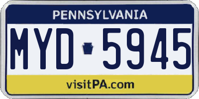 PA license plate MYD5945