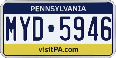 PA license plate MYD5946