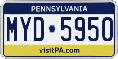 PA license plate MYD5950