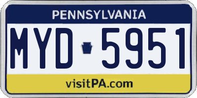 PA license plate MYD5951