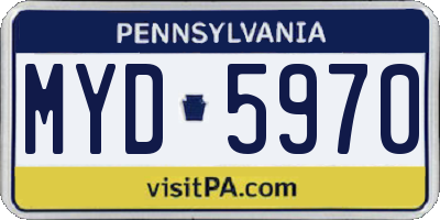 PA license plate MYD5970