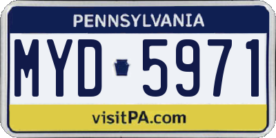 PA license plate MYD5971