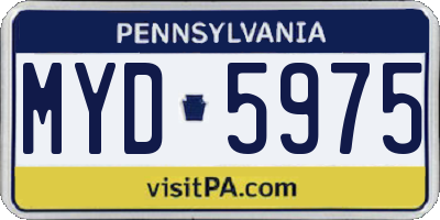 PA license plate MYD5975