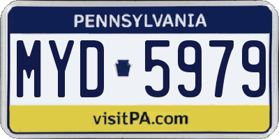 PA license plate MYD5979
