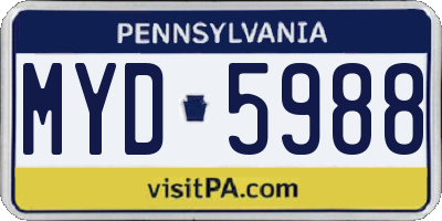 PA license plate MYD5988