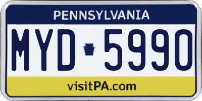 PA license plate MYD5990