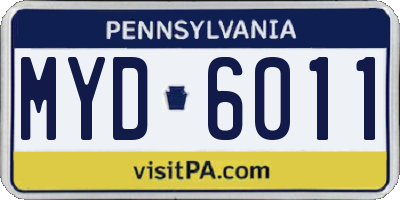 PA license plate MYD6011