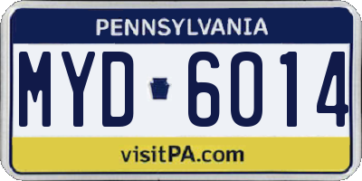 PA license plate MYD6014