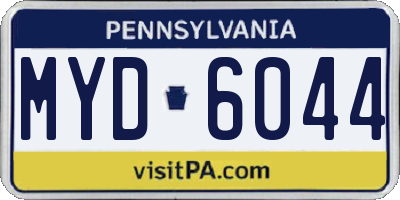 PA license plate MYD6044