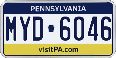 PA license plate MYD6046
