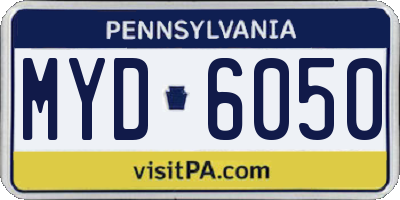 PA license plate MYD6050