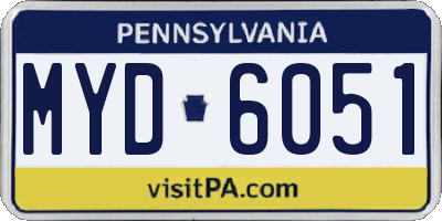PA license plate MYD6051