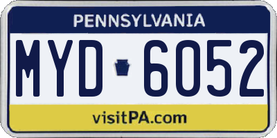 PA license plate MYD6052