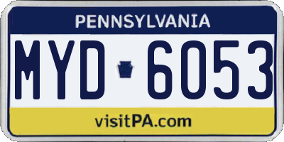 PA license plate MYD6053