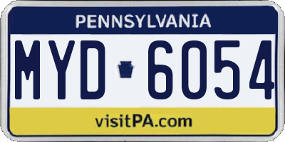 PA license plate MYD6054