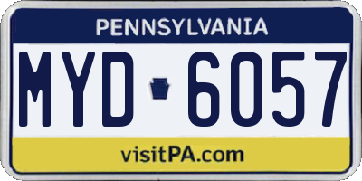 PA license plate MYD6057