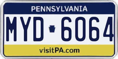 PA license plate MYD6064