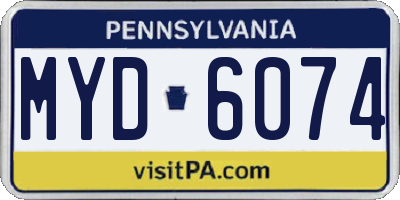 PA license plate MYD6074