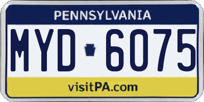 PA license plate MYD6075