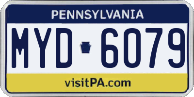 PA license plate MYD6079