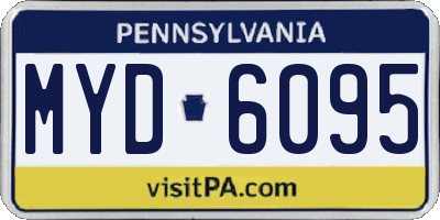PA license plate MYD6095