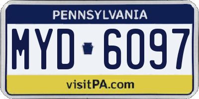 PA license plate MYD6097