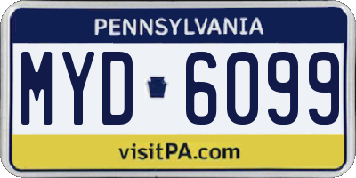 PA license plate MYD6099