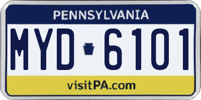 PA license plate MYD6101
