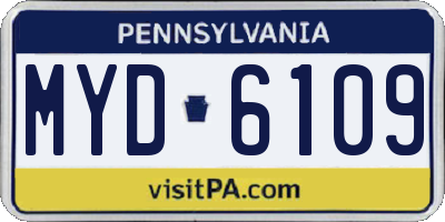 PA license plate MYD6109