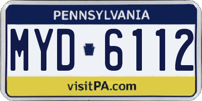 PA license plate MYD6112