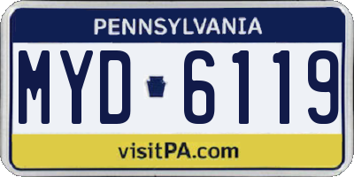 PA license plate MYD6119