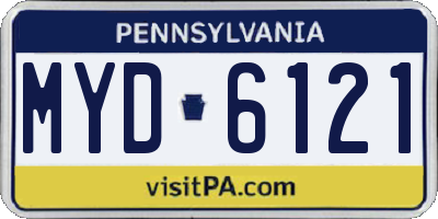 PA license plate MYD6121