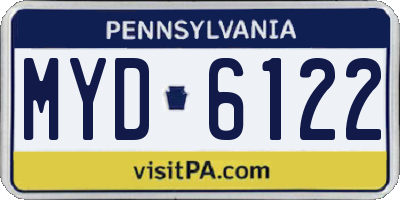 PA license plate MYD6122