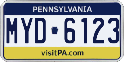 PA license plate MYD6123