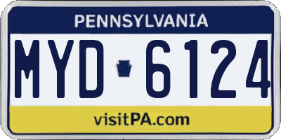 PA license plate MYD6124