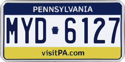 PA license plate MYD6127