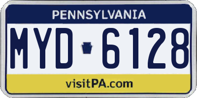 PA license plate MYD6128