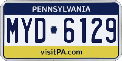 PA license plate MYD6129