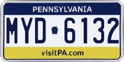 PA license plate MYD6132