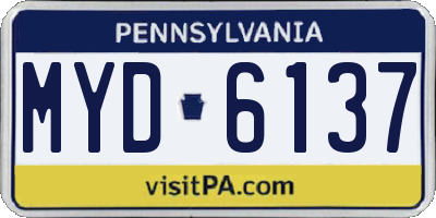 PA license plate MYD6137