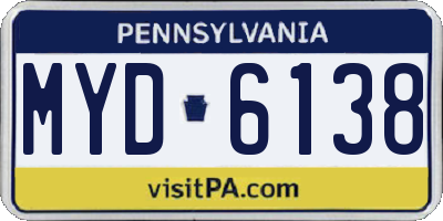 PA license plate MYD6138