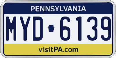 PA license plate MYD6139