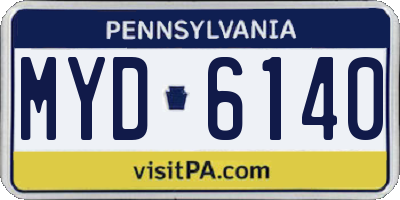 PA license plate MYD6140